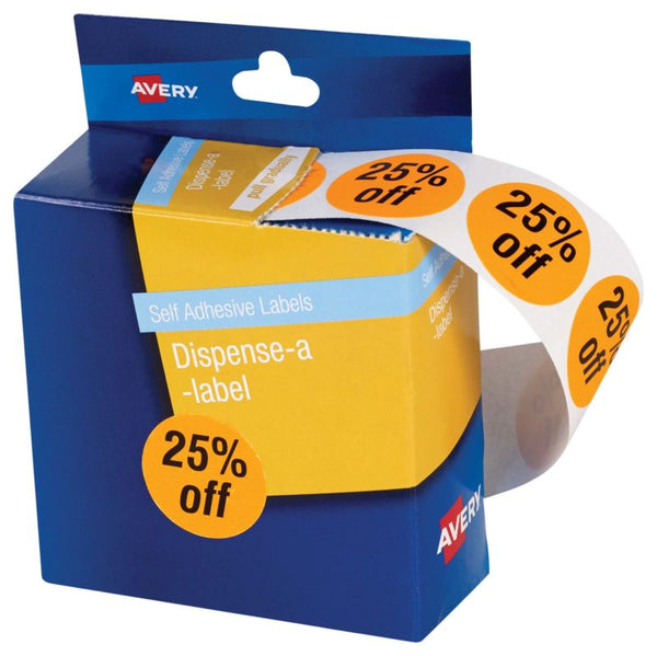 avery self adhesive label dmc24fo 25% off dispenser 500 pack