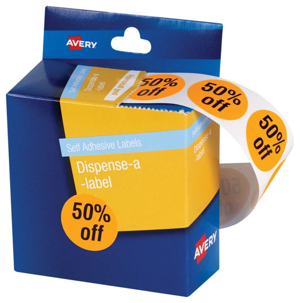 avery self adhesive label dmc24fo 50% off dispenser 500 pack