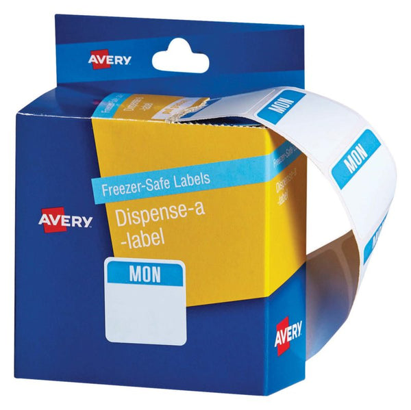 avery freezer safe label dispenser monday 24x24 100 pack