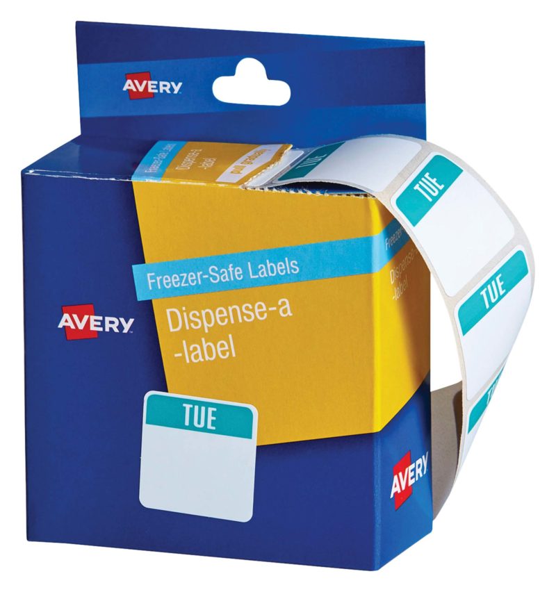avery freezer safe label dispenser tuesday 24x24 100 pack