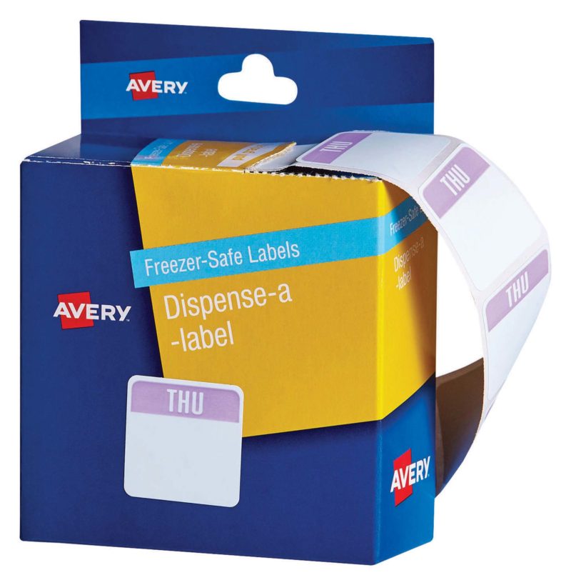 avery freezer safe label dispenser thursday 24x24 100 pack