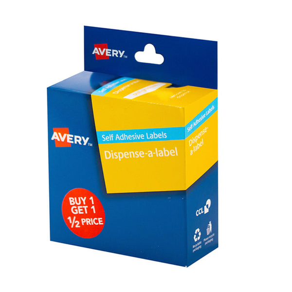 avery label dispenser buy 1 get 1 1/2 price 24mm 300 pack