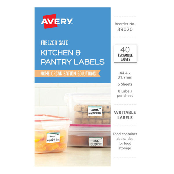 avery white blue rectangle removable freezer-safe labels 40 pack 44.4x31.7 mm