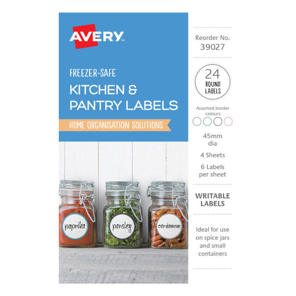 avery assorted freezer labels a6 circle 45mm diam 4 sheets