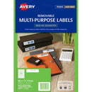 avery multi-purpose laser inkjet label l7656 white 84up 25 sheets 46x11.11m removeable
