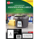 avery ultra resistant id laser label l7916 white 2up 10 sheets 210x148mm