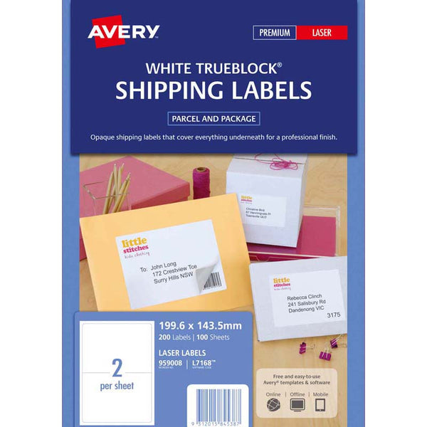 avery shipping laser labels l7168-100 100 sheets
