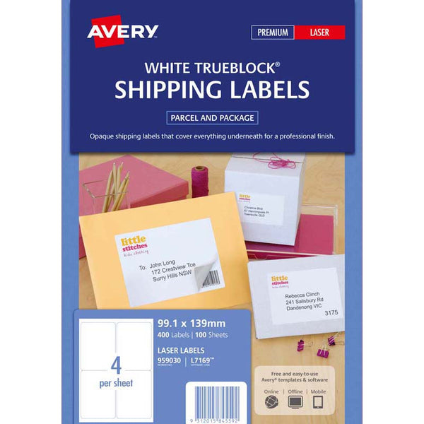 avery shipping laser labels l7169-100 100 sheets