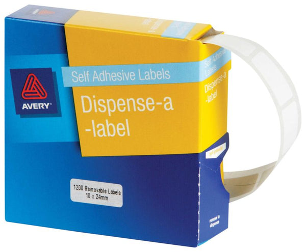 avery self adhesive label dispenser dmr1024w 10x24mm white 1200 pack