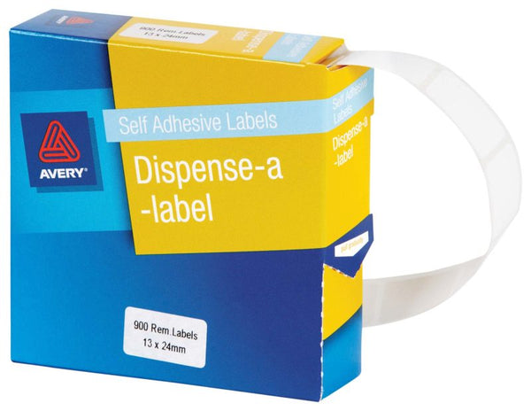 avery self adhesive label dispenser dmr1324w 13x24mm white 900 pack