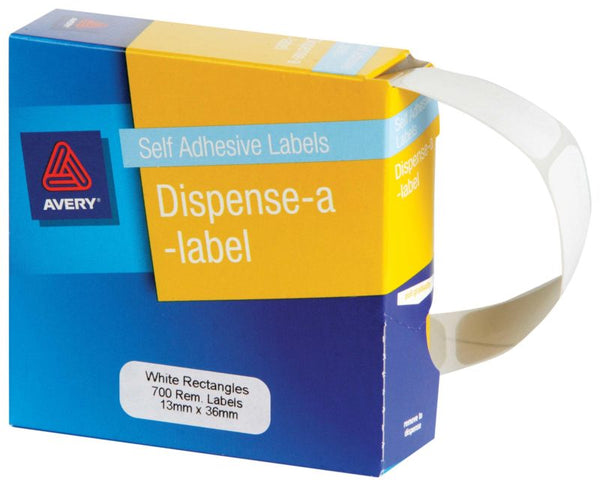 avery self adhesive label dispenser dmr1336w 13x36mm white 700 pack