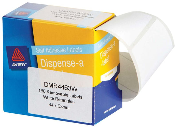 avery self adhesive label dispenser dmr4463w 44x63mm white 150 pack