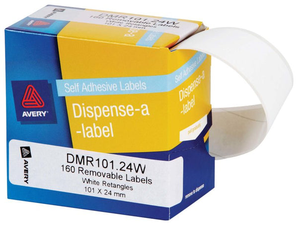 avery self adhesive label dispenser dmr101.24w white rectangle