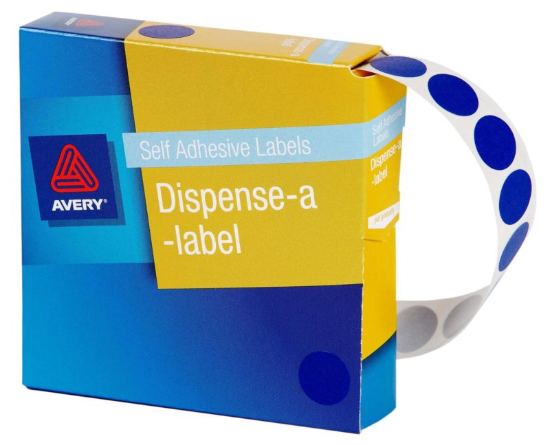avery self adhesive label dispenser dmc14 round 14mm 1050 pack