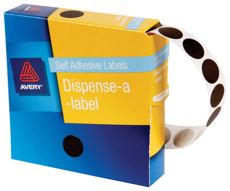 avery self adhesive label dispenser dmc14 round 14mm 1050 pack