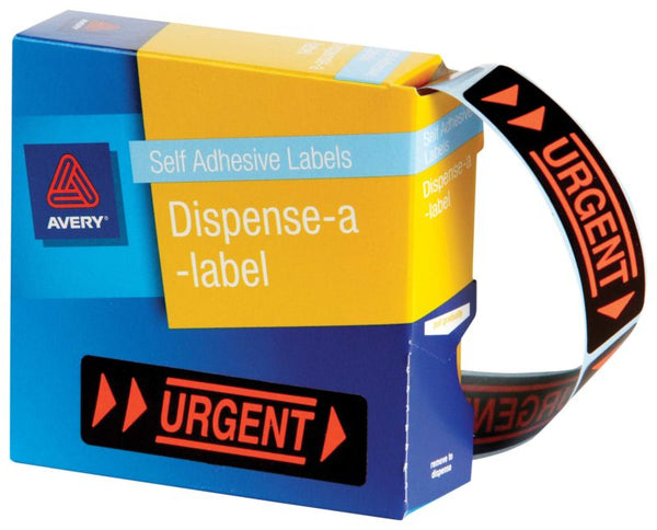 avery self adhesive label dispenser dmr1964ur urgent 19x64mm 125 pack