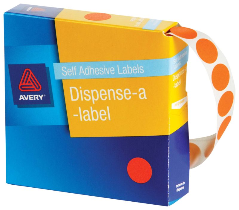 avery self adhesive label dispenser round 14mm 700 pack