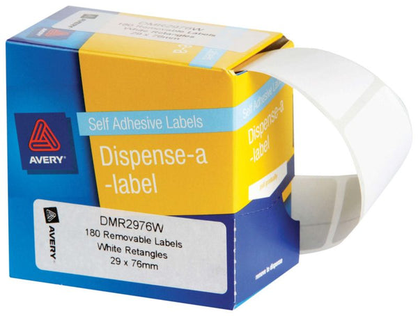 avery label dispenser dmr2976w 29x76mm white 180 box