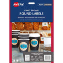 avery label l7106 round kraft 60mm 12up 15 sheets