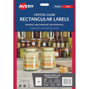 avery label l7113 rectangular crystal clear 10up 10 sheets