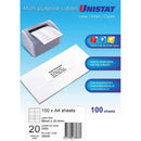 unistat multi-purpose label dl 20up 98x25.4 100 pack
