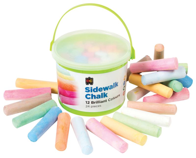 EC Sidewalk Chalks Bucket Of 24