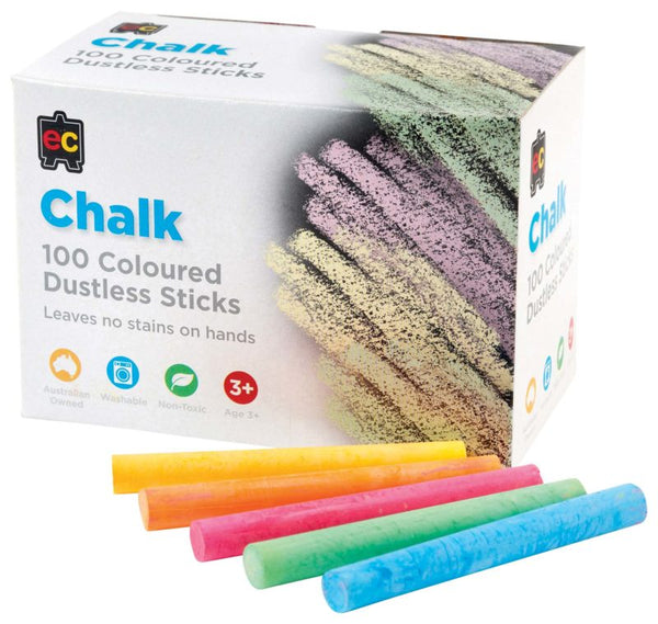 EC Dustless Chalk Box Of 100#Colour_ASSORTED