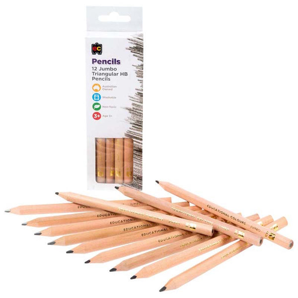 EC Jumbo Triangular Hb Pencils 175x10mm#Pack Size_PACK OF 12