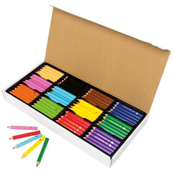 EC Jumbo Pencils Pack Of 120 Washable Assorted Colours With Sharpener