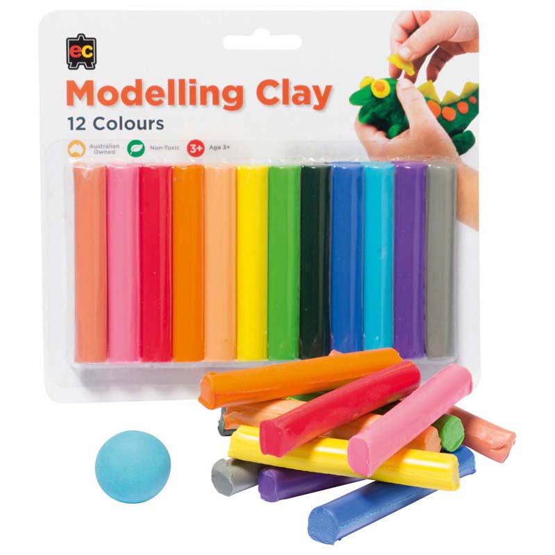Ec Modelling Clay EC Assorted Rainbow Modelling Clay Set of 12 | Hobby Land