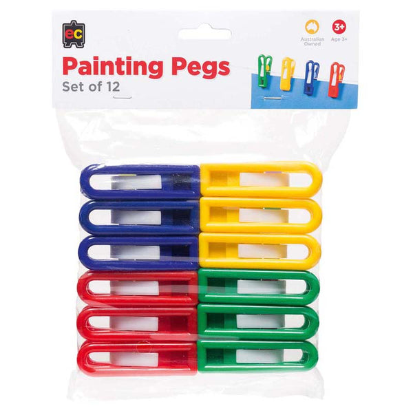 EC Pegs Plastic Painting 12 Pack Assorted