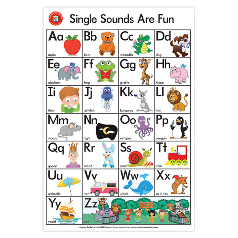 Learning Can Be Fun Wall Chart Single Sounds Are Fun Poster