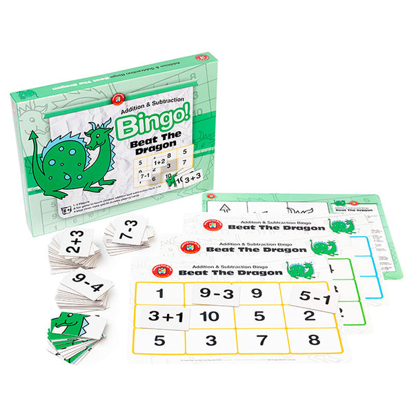 Learning Can Be Fun Addition & Subtraction Beat The Dragon Bingo Game