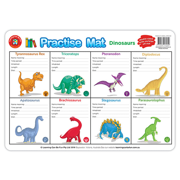 Learning Can Be Fun Dinosaurs Are Fun Desk Placemat