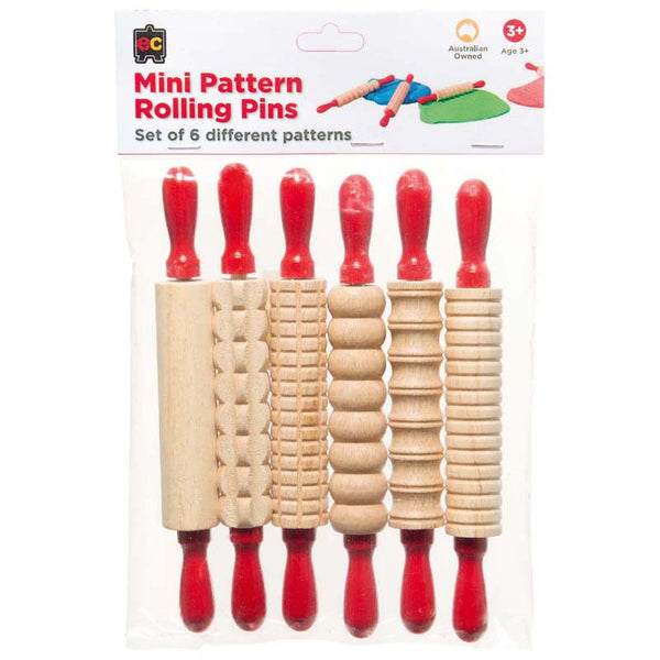 EC Mini Pattern Rolling Pins Pack Of 6