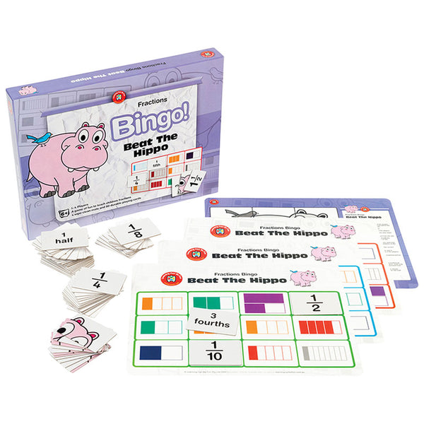 Learning Can Be Fun Bingo Fraction Beat The Hippo
