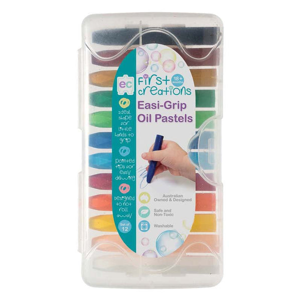 ec first creations non toxic washable easi grip oil pastels#colour_ASSORTED