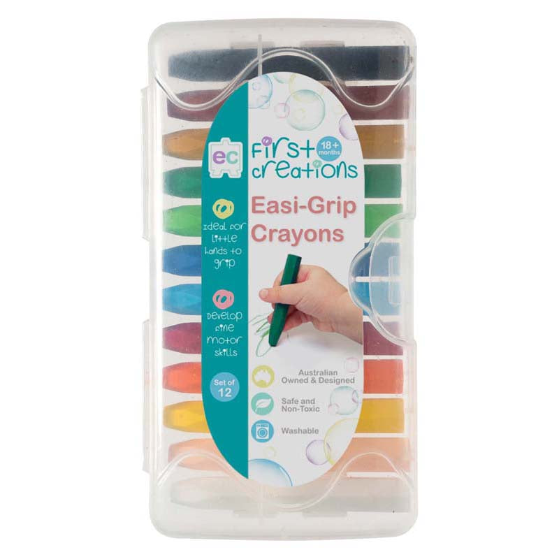 EC First Creations Non Toxic Washable Easi Grip Crayons