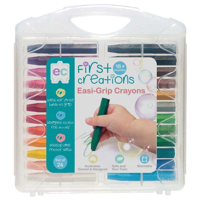 EC First Creations Non Toxic Washable Easi Grip Crayons