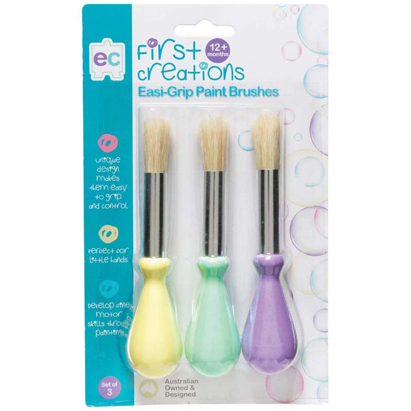 EC First Creations Easi-grip Paint Brushes Set Of 3
