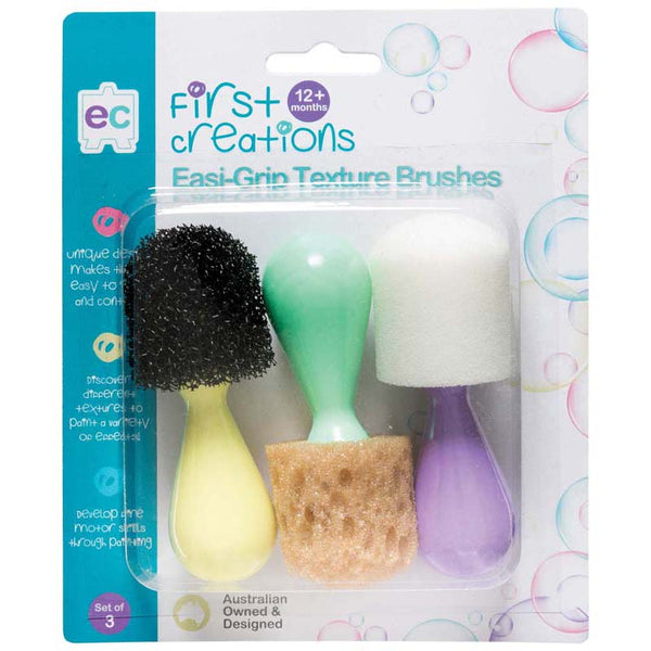 EC First Creations Easi-grip Texture Brushes Set Of 3