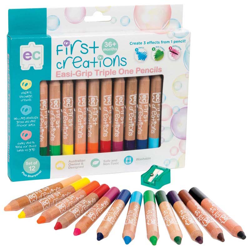 EC First Creations Easi-grip Triple One Wooden Pencil Sets