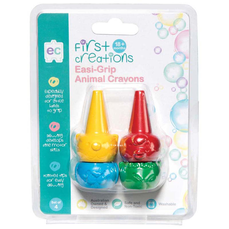 EC First Creations Easy Grip Animal Crayons Set Of 4