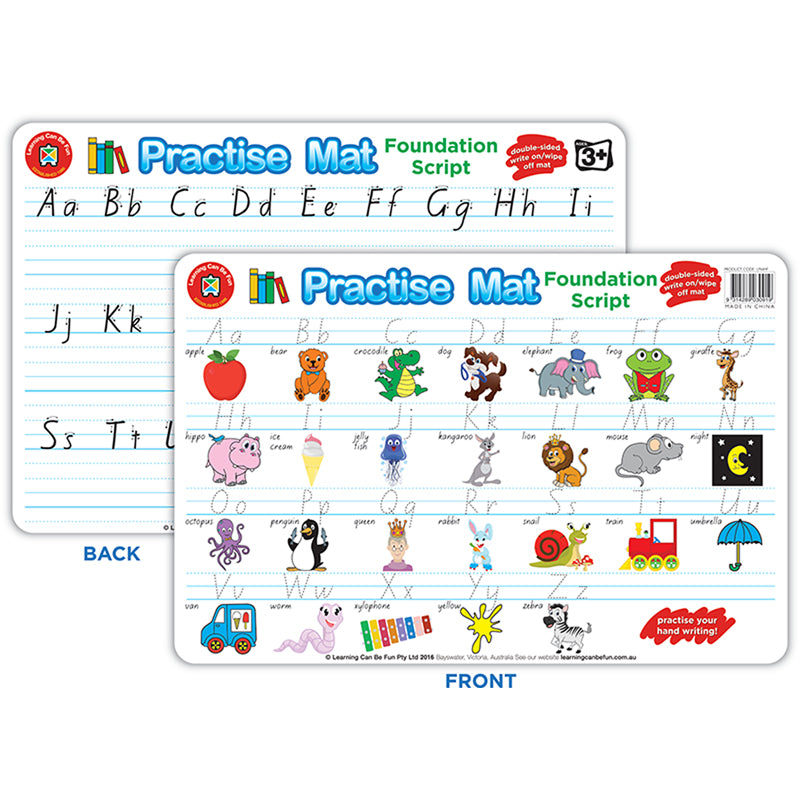 Learning Can Be Fun Handwriting Practise Mat