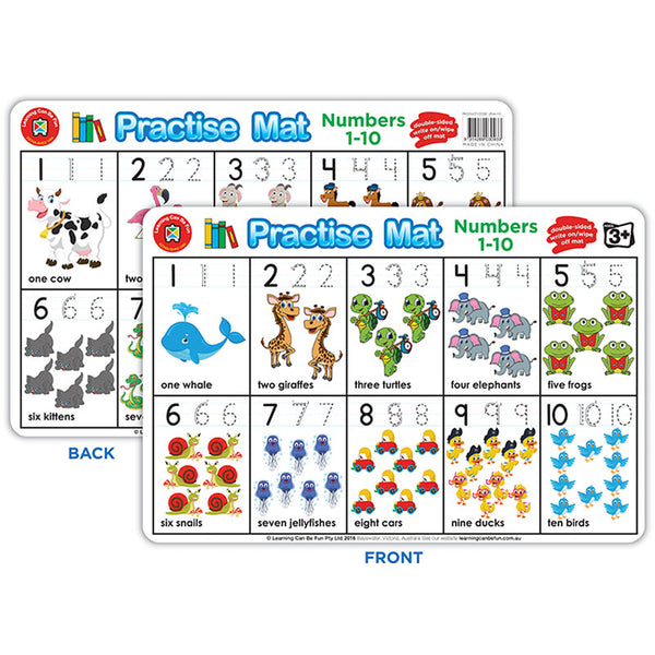 Learning Can Be Fun Practise Mat Numbers 1-10