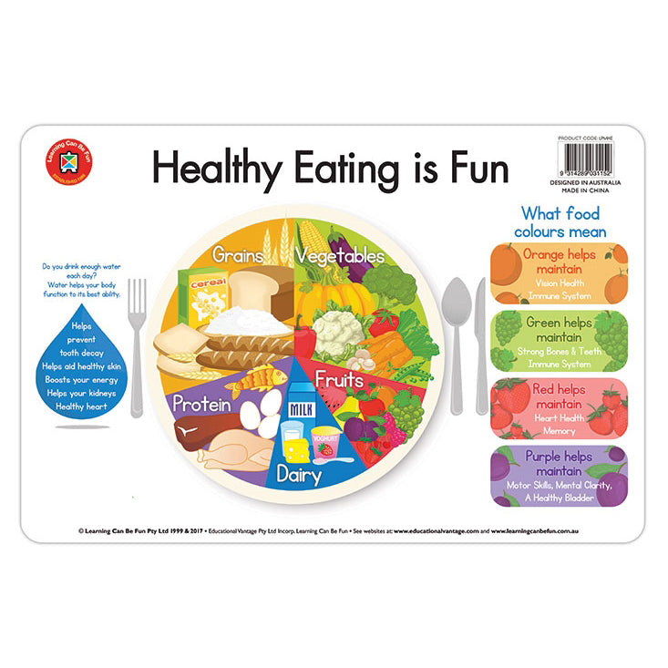 Learning Can Be Fun Placemat Healthy Eating Is Fun Desk Placemat