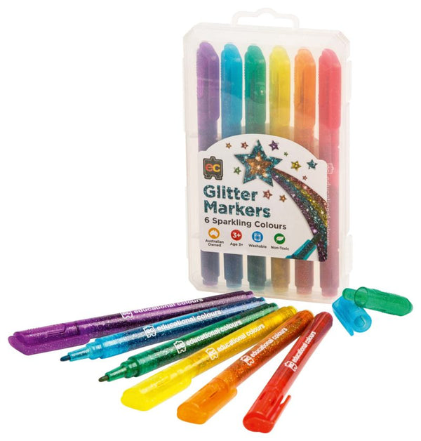 EC Glitter Markers Assorted Colours Set Of 6