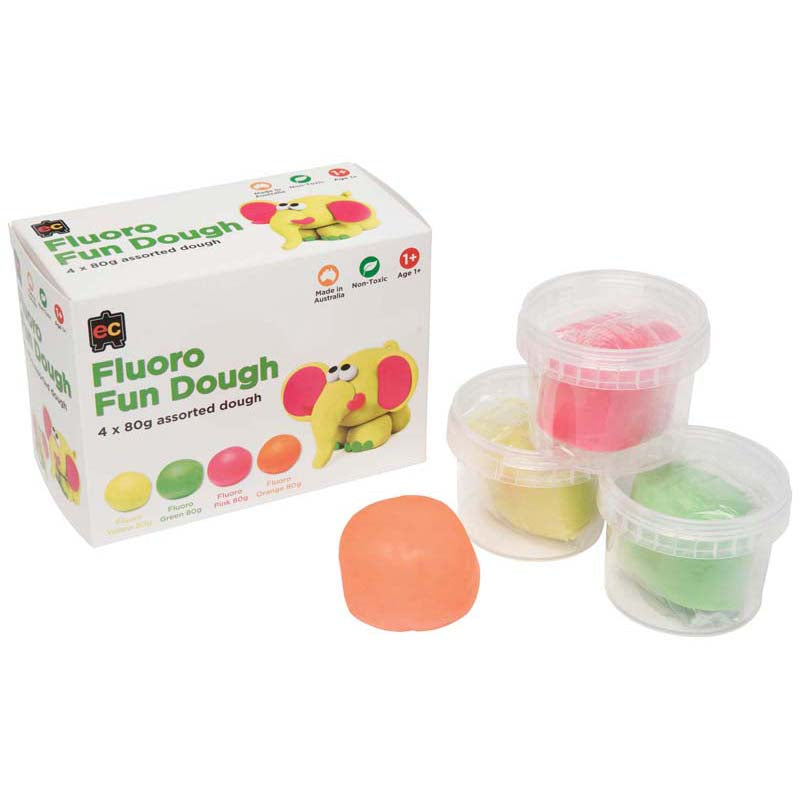 EC Fun Dough Fluoro 80gm Set Of 4