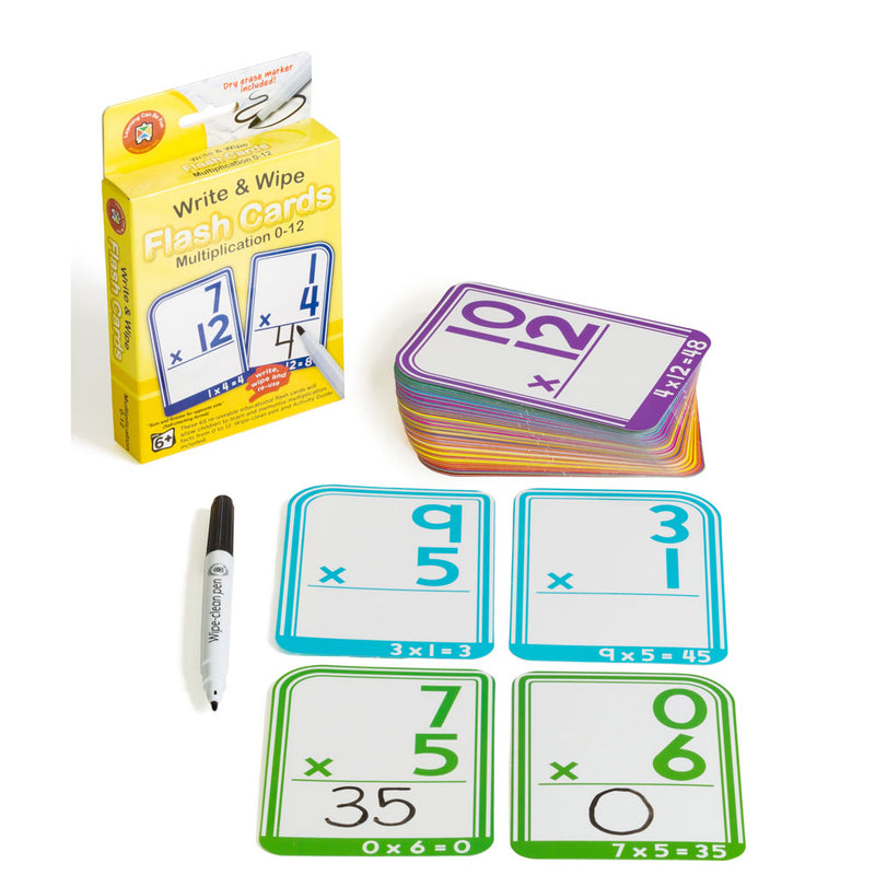 learing can be fun write & wipe flashcards multiplication with marker