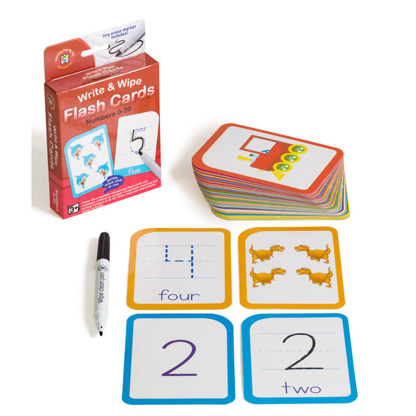 learing can be fun write & wipe flashcards numbers 0-30 with marker